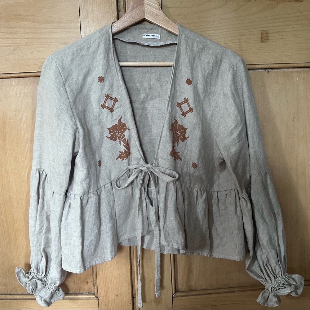 Sister Nettle Beige Silk Top